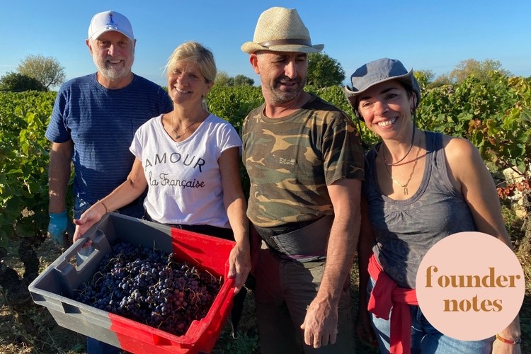 Hand Harvesting with Christine and Franck owners of Domaine Avela one of our new domaines
